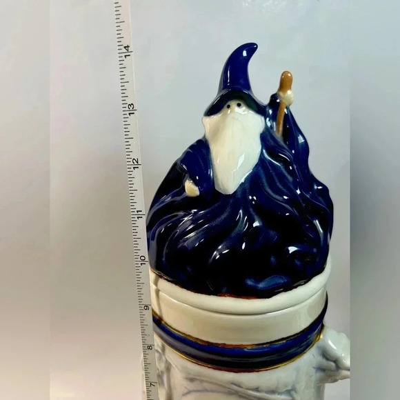 Epic Massive 14”h Viking, Dragon, Bone Handled Ceramic Stein w/ Wizard Lid 🤯👌 - Picture 5 of 15